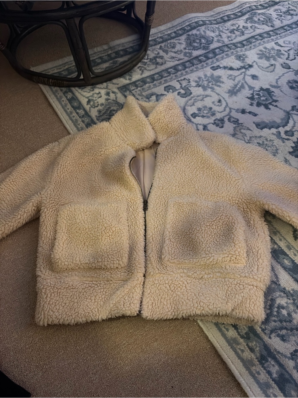 Thread & Supply Cream Sherpa Puffer Jacket